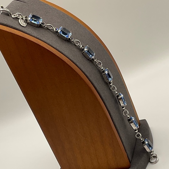 Vintage Catherine Popesco Blue and Silver Bracelet - Picture 3 of 12